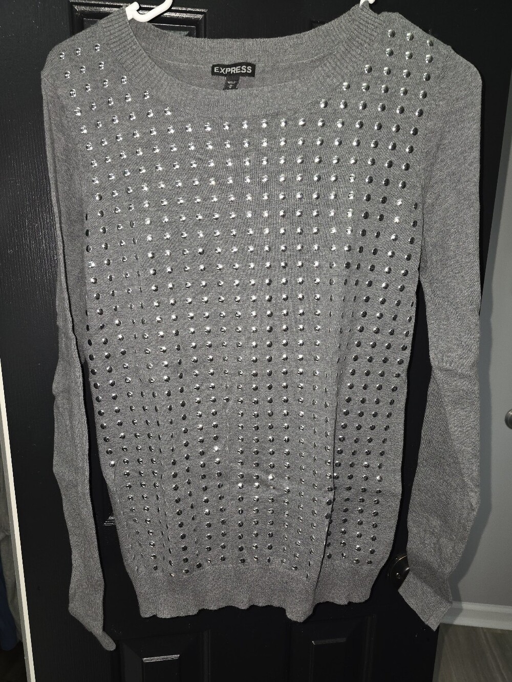 Express Gray Studded Sweater